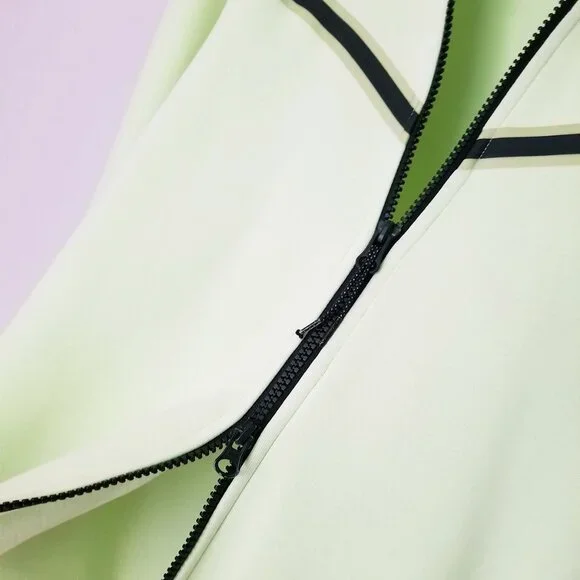 Nike Sportswear Men's L Tech Fleece Full-Zip Hoodie in Light Liquid Lime Black - Picture 13 of 16